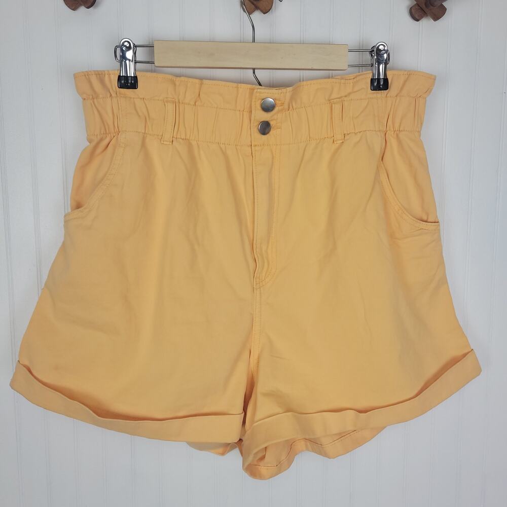 H & M yellow long line shorts size 14